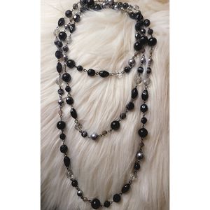 Black & Gray Beaded 29" Necklace